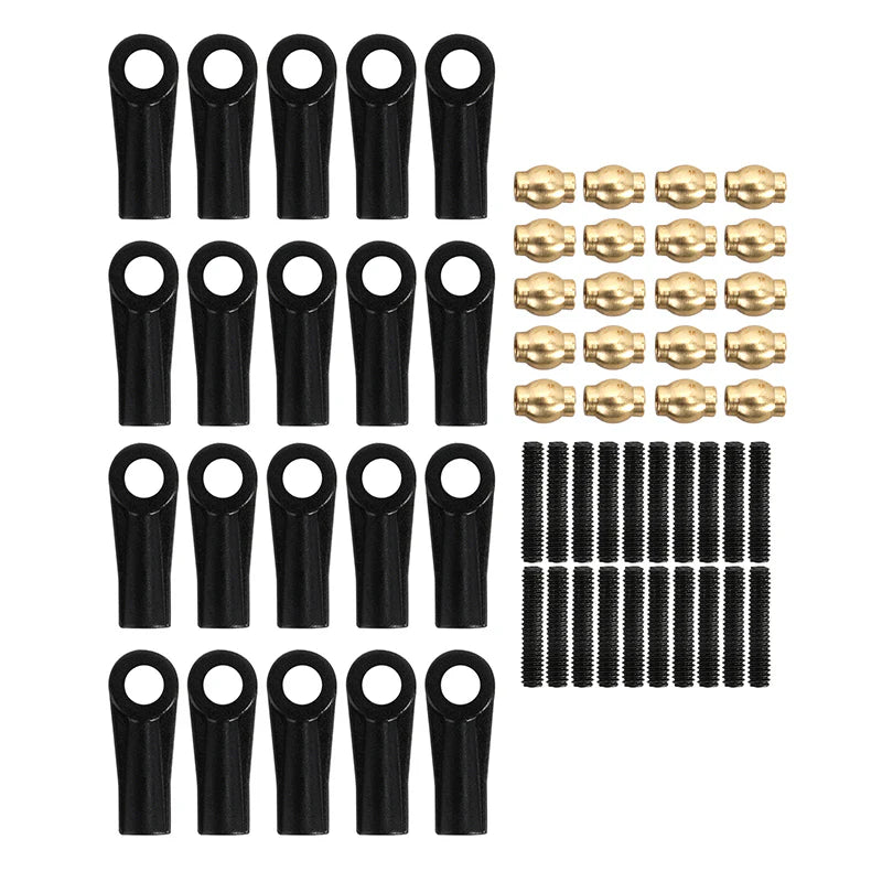 INJORA 20PCS M2 Plastic Rod Ends with Link Pivot Balls for INJORA Steel SCX24 Links
