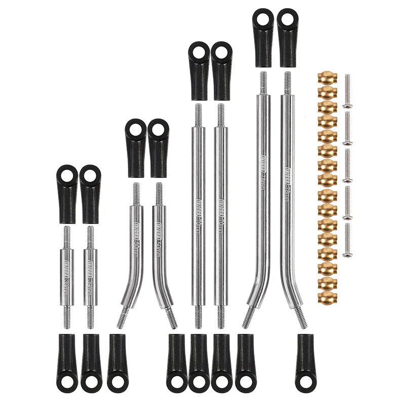 INJORA 8PCS Stainless Steel High Clearance 4 Links Set for Axial SCX24 Gladiator Power Wagon