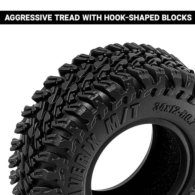 INJORA 0.7" 34*12mm MAVERIX M/T Tires For 1/30 SCX30 (T7025) (4)