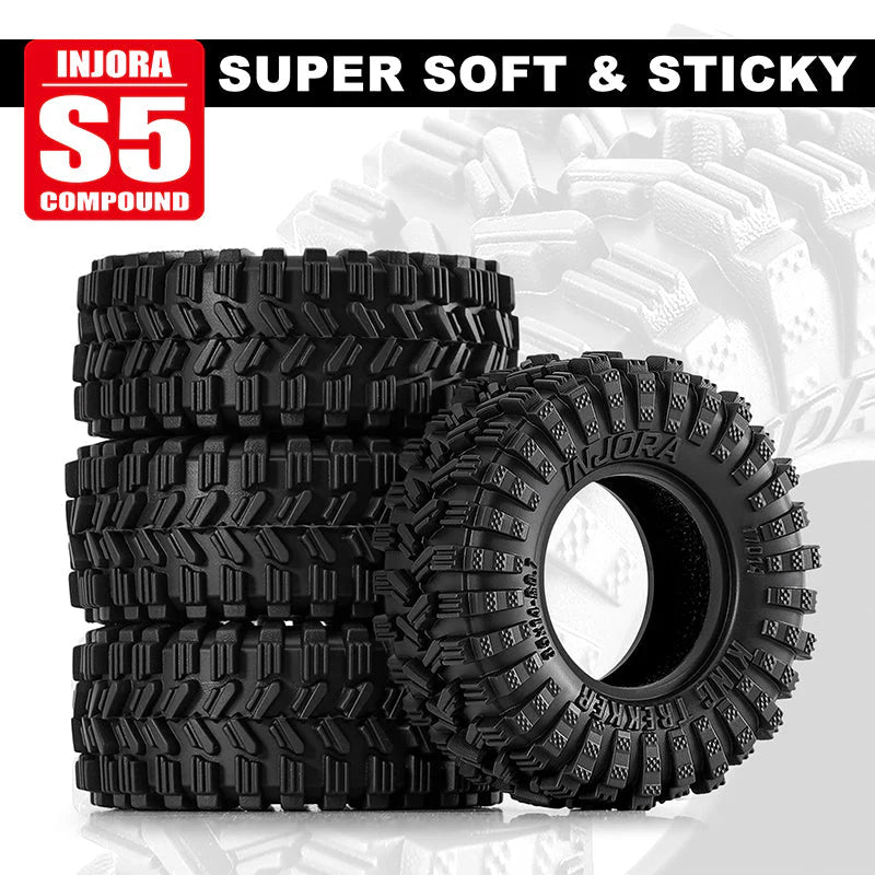 INJORA 0.7" 35*14mm King Trekker Tires For 1/30 SCX30 (T7014) (4)