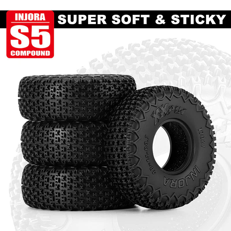 INJORA 0.7" 40*14mm XHX Pin Tires For 1/30 SCX30 (T7021) (4)
