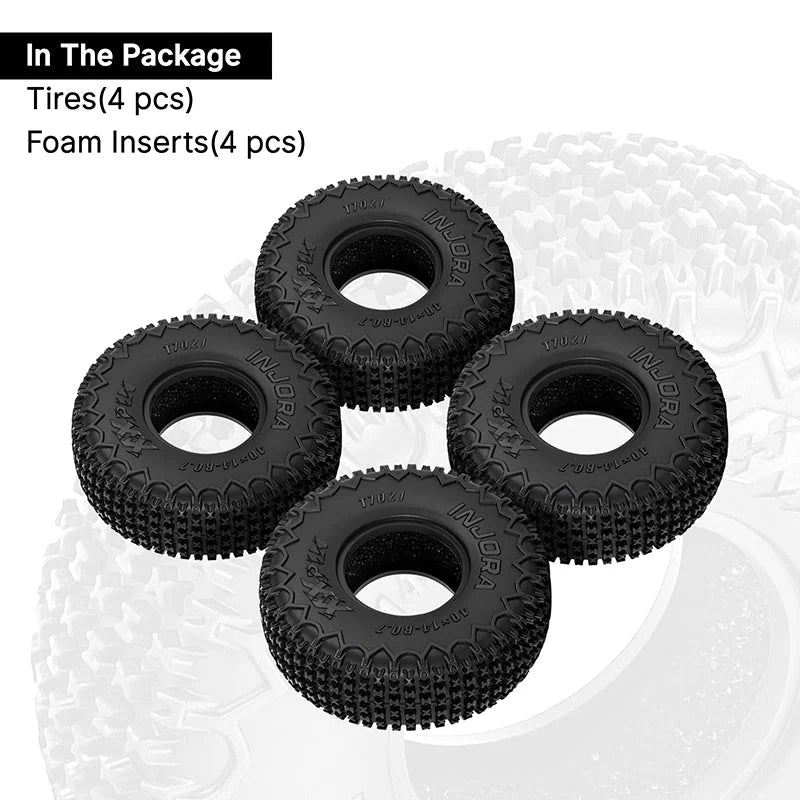 INJORA 0.7" 40*14mm XHX Pin Tires For 1/30 SCX30 (T7021) (4)