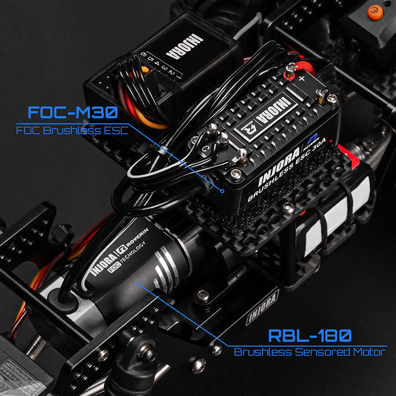 INJORA Roverin FOC Sensored Brushless ESC & Motor Combo for 1/18 TRX4M Ascent18 (4800Kv)
