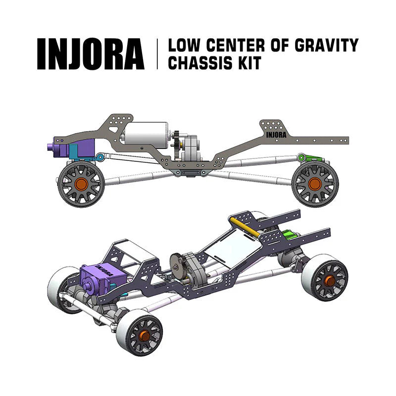 INJORA LCG Carbon Fiber Chassis Kit for 1/24 SCX24