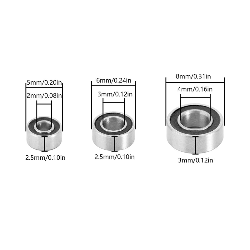 INJORA Sealed Steel Bearing Kit (20 pcs) for 1/24 Axial SCX24