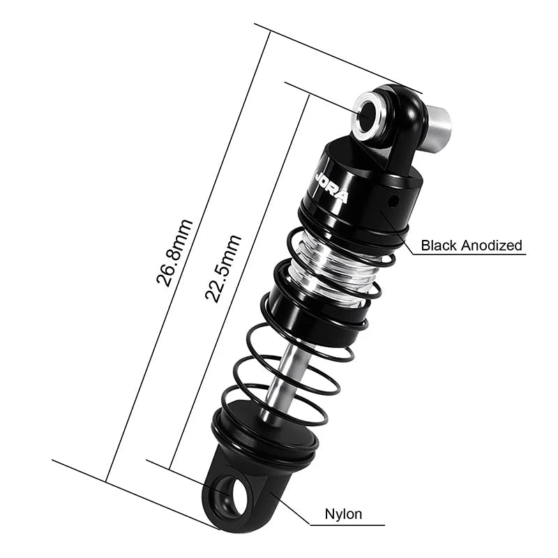 INJORA 22.5mm Aluminum Oil Shocks For 1/30 Axial SCX30