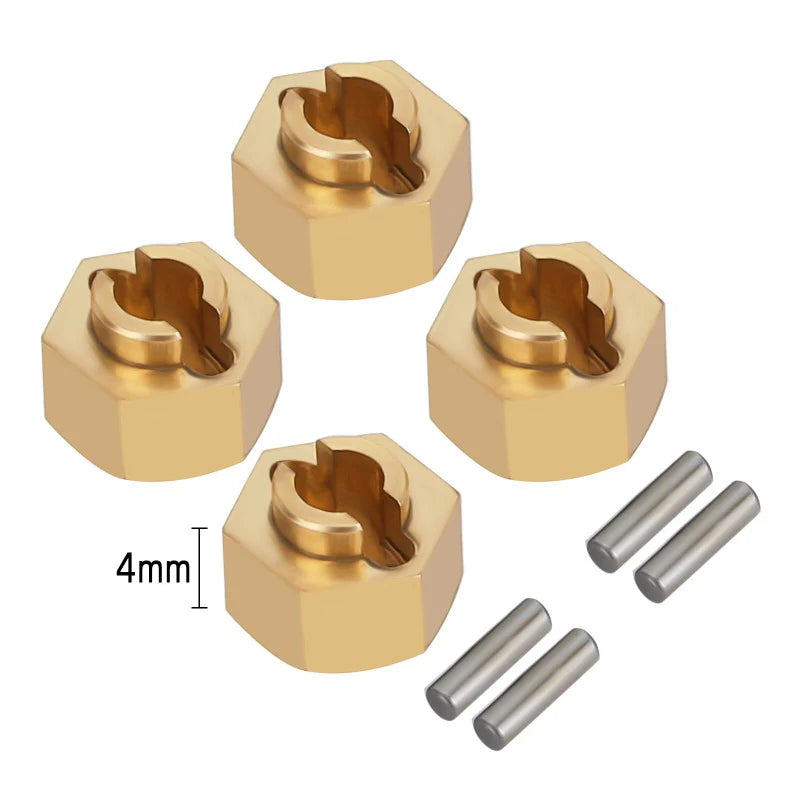 INJORA 7mm Brass Wheel Hex Hub Extenders for Axial SCX24 AX24