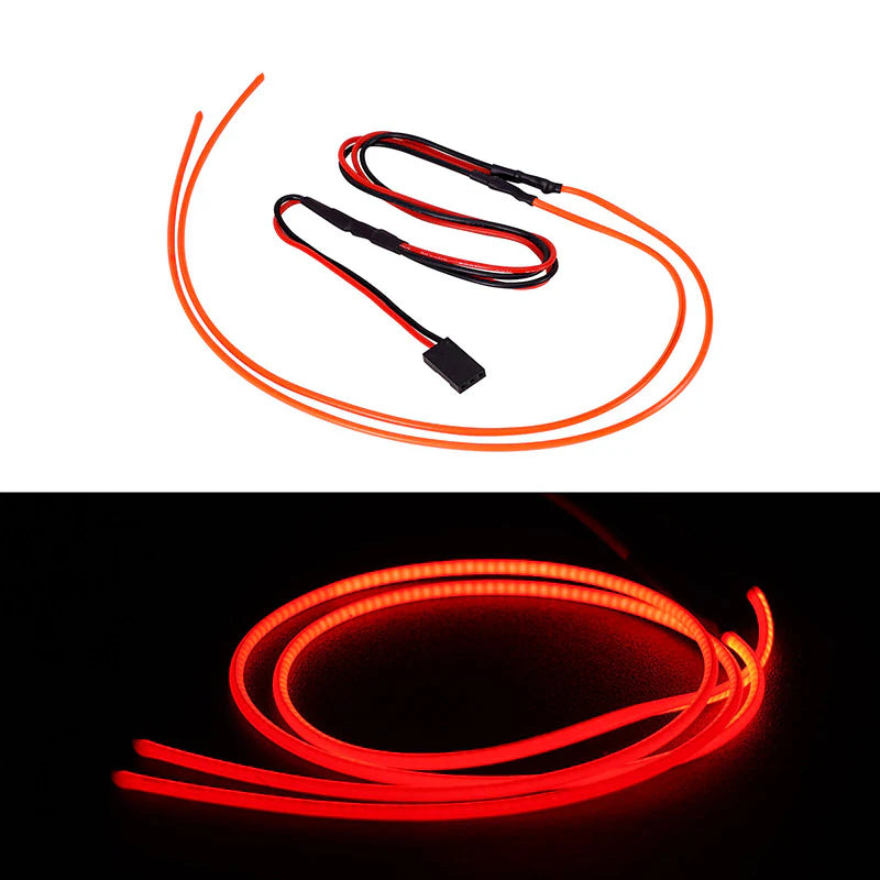 INJORA Flexible Cuttable LED Strip Lights for 1/24 1/18 RC Cars (Red, Yellow, Blue)