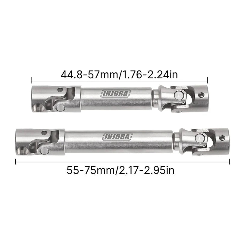 INJORA Steel Front Rear Center Drive Shafts For SCX24 C10 JLU Bronco Base Camp 4Runner