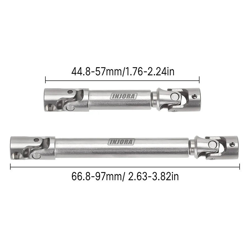 INJORA Steel Front Rear Center Drive Shafts For Axial SCX24 Gladiator Power Wagon