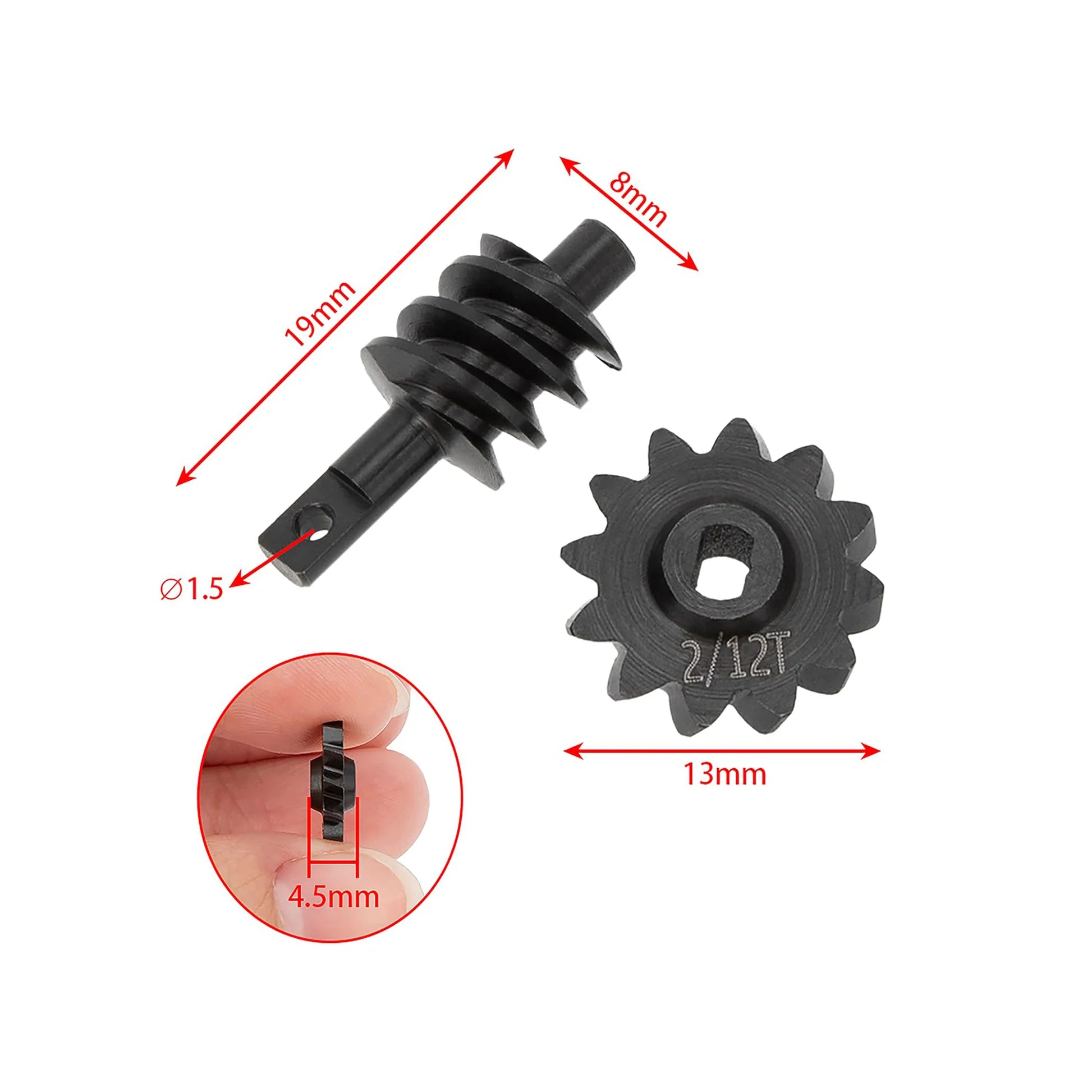 Meus Racing Overdrive Axle Gear Worm Differential Steel Gear for Axial SCX24 Deadbolt C10 Bronco