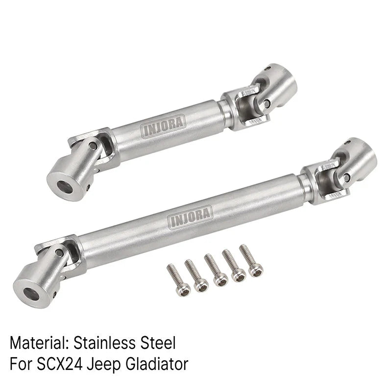 INJORA Steel Front Rear Center Drive Shafts For Axial SCX24 Gladiator Power Wagon