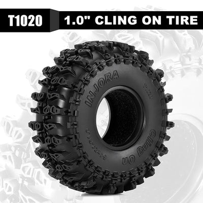 INJORA Cling On 1.0" 64*24mm Tires for 1/18 1/24 RC Crawlers