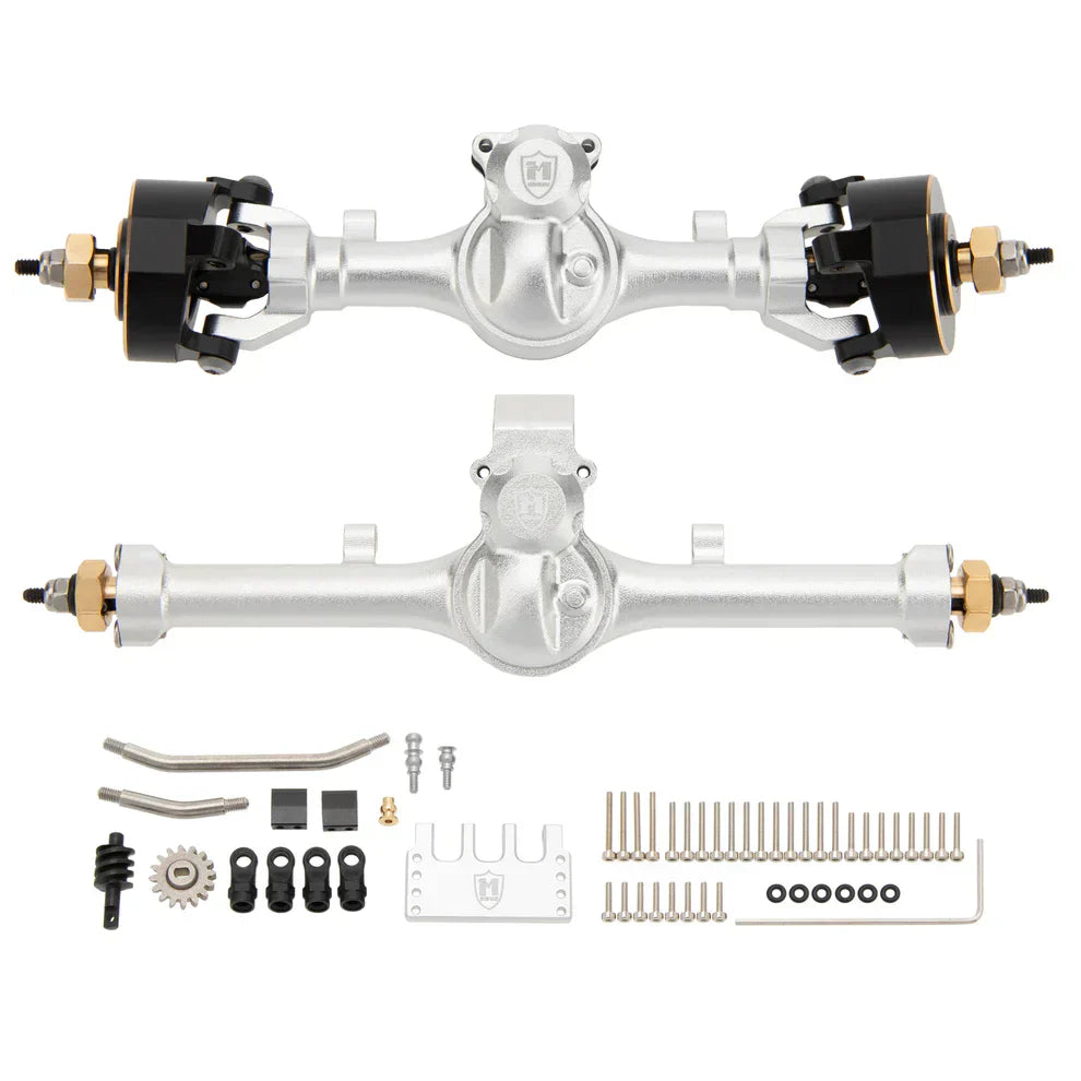 MEUS Racing SCX24 Metal V2 Isokinetic Front Rear Axles +5MM Isokinetic 3-Section CVD With 52° Steering Angle For 1/24 SCX24