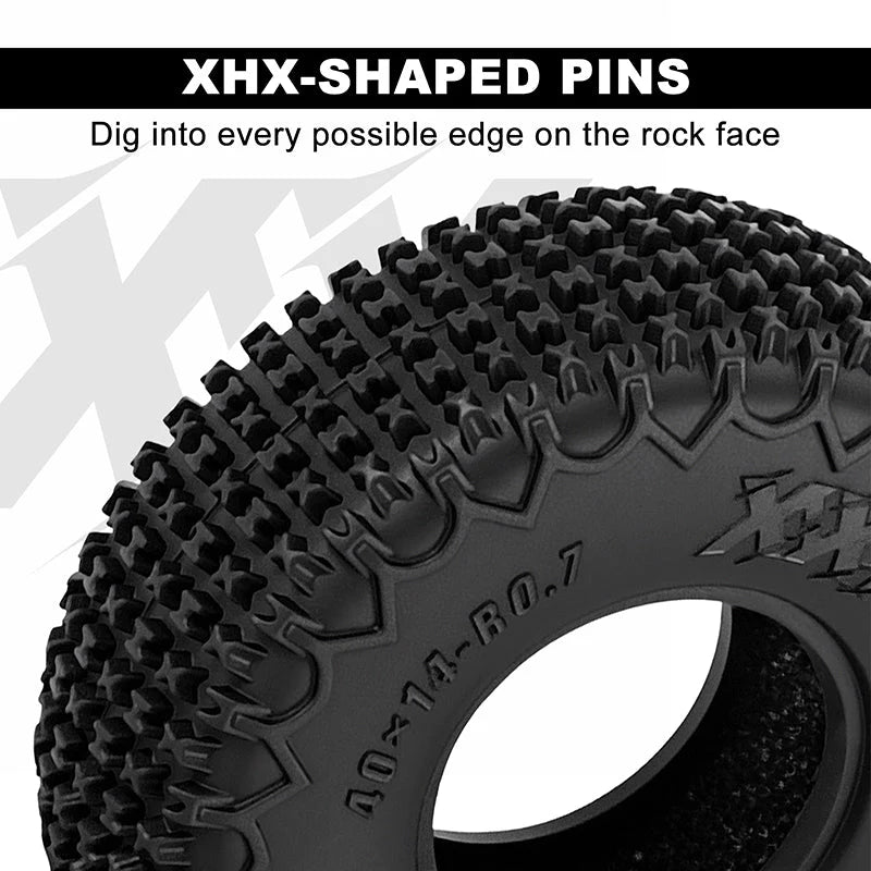 INJORA 0.7" 40*14mm XHX Pin Tires For 1/30 SCX30 (T7021) (4)