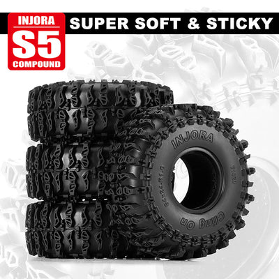 INJORA Cling On 1.0" 64*24mm Tires for 1/18 1/24 RC Crawlers