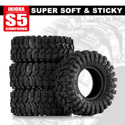 INJORA 0.7" 35*14mm King Trekker Tires For 1/30 SCX30 (T7014) (4)