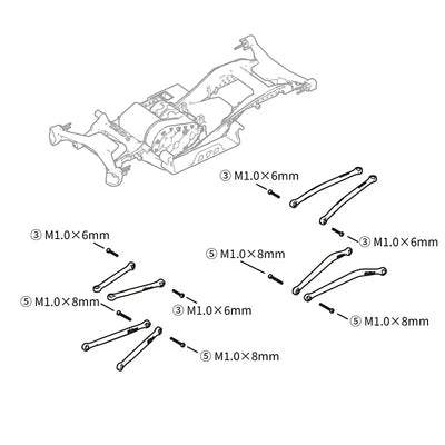 INJORA Grade 12.9 Alloy Steel M1.0 M1.4 M2.0 Screws Set For 1/30 SCX30