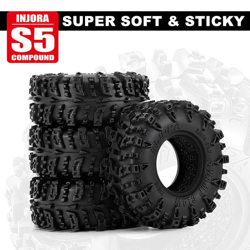 INJORA 0.7" 36*14mm Swamp Claw Tires For 1/30 SCX30 (T7019) (4)