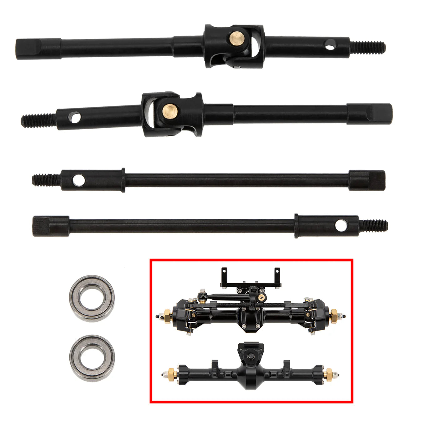 MEUS Racing Universal Joint Axle Shaft Cross Knot CVD Drive Kit for SCX24 Stock Straight Axles C10 JEEP