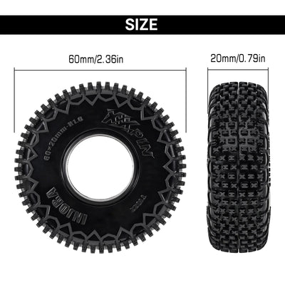 INJORA 1.0" XHX Pin Tires (4) (60*20mm)