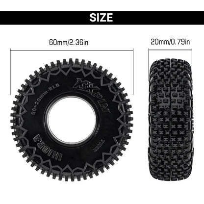 INJORA 1.0" XHX Pin Tires (4) (60*20mm)