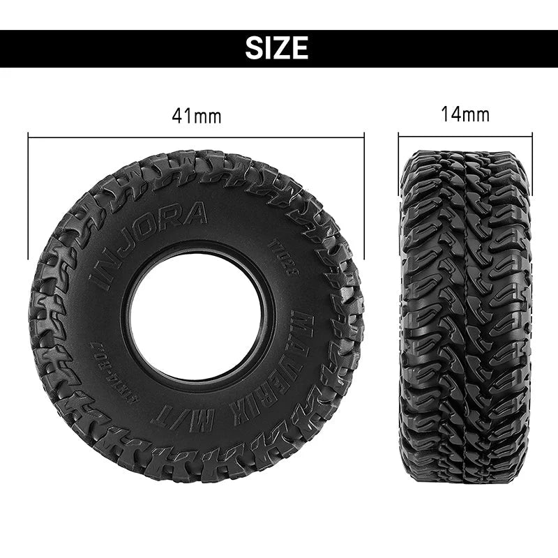 INJORA 0.7" 34*12mm MAVERIX M/T Tires For 1/30 SCX30 (T7025) (4)