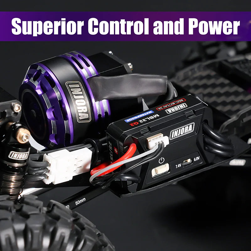 INJORA MBL32 G2 Waterproof Micro Brushless ESC for 1/18 TRX4M Ascent18 1/24 SCX24