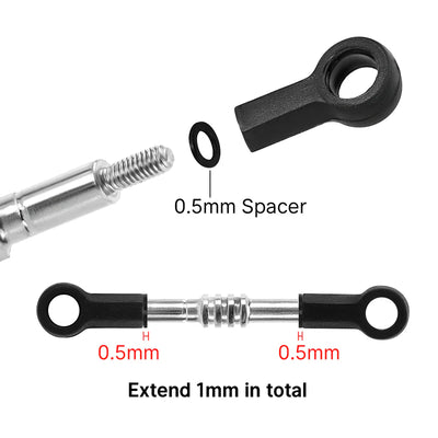 INJORA Adjustable Stainless Steel Links Set For Losi Micro-B Micro-T