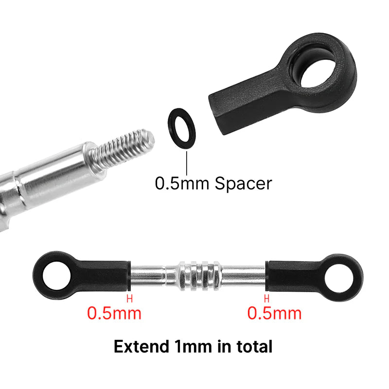 INJORA Adjustable Stainless Steel Links Set For Losi Micro-B Micro-T