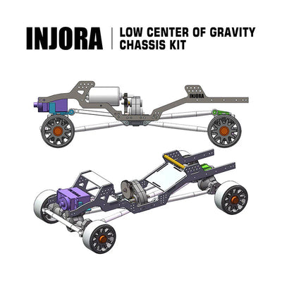 INJORA LCG Carbon Fiber Chassis Kit for 1/24 SCX24