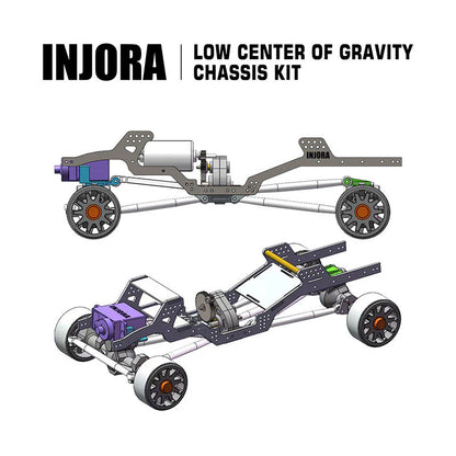 INJORA LCG Carbon Fiber Chassis Kit for 1/24 SCX24