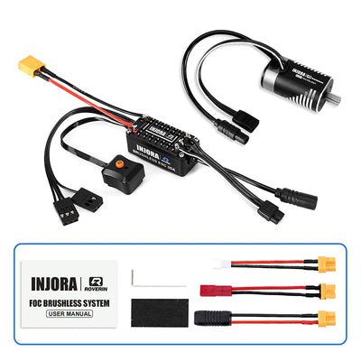 INJORA Roverin FOC Sensored Brushless ESC & Motor Combo for 1/18 TRX4M Ascent18 (4800Kv)