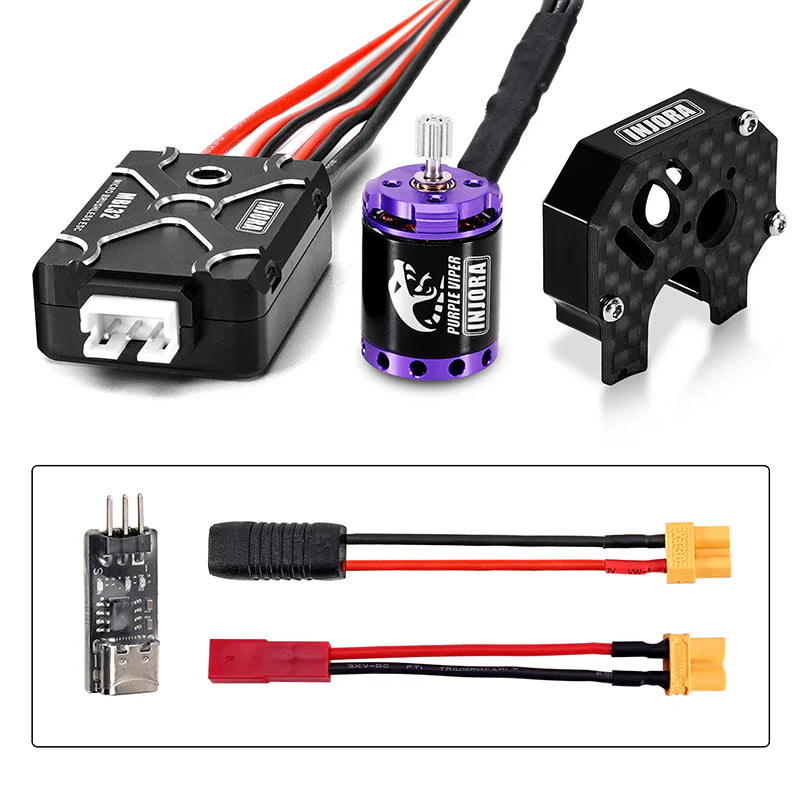 INJORA Micro Brushless MBL32 ESC & 1721 Purple Viper Motor for 1/24 SCX24