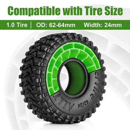 NJORA 4pcs Silicone Rubber Inserts For 62-64mm*24mm 1.0" Tires