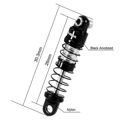 INJORA 26mm Aluminum Oil Shocks For 1/30 Axial SCX30
