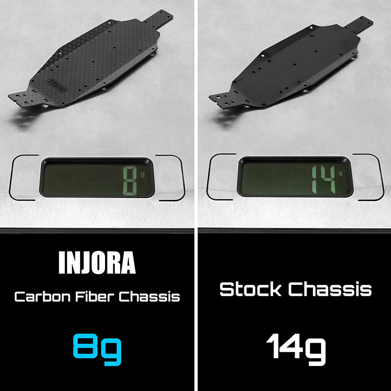 INJORA Carbon Fiber Chassis for 1/24 Buggy Losi Micro-B (8g)