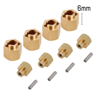 INJORA 7mm Brass Wheel Hex Hub Extenders for Axial SCX24 AX24