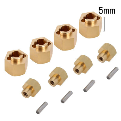 INJORA 7mm Brass Wheel Hex Hub Extenders for Axial SCX24 AX24