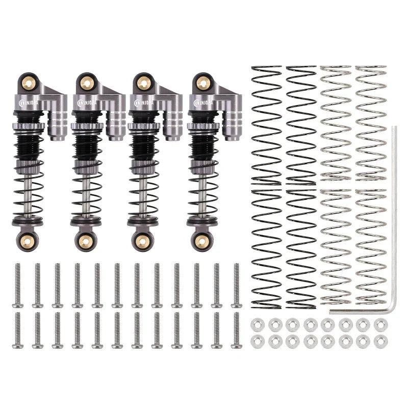 INJORA 39mm Aluminum Threaded Oil Shocks with Fake Reservoir for SCX24 FCX24M