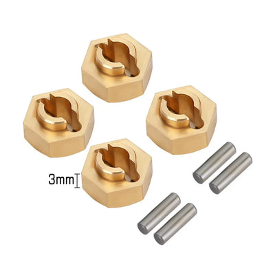 INJORA 7mm Brass Wheel Hex Hub Extenders for Axial SCX24 AX24