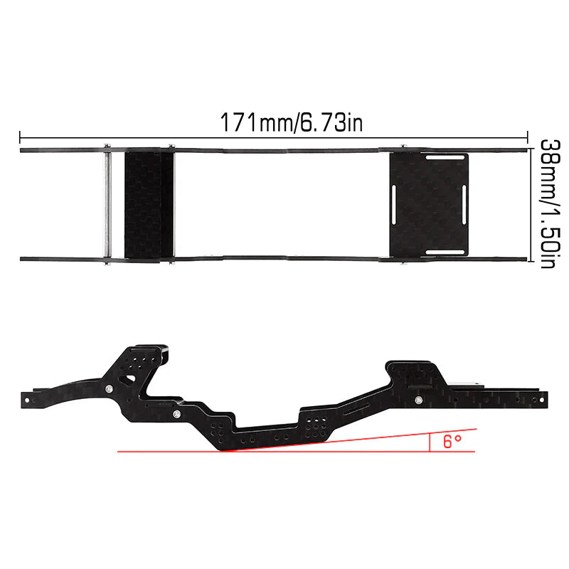 INJORA LCG Carbon Fiber Chassis Kit for 1/24 SCX24