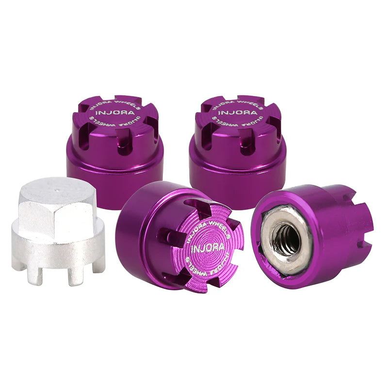 INJORA M2 Wheel Nuts CNC Aluminum Cap Locking Nuts for 1/24 SCX24 AX24 FCX24M