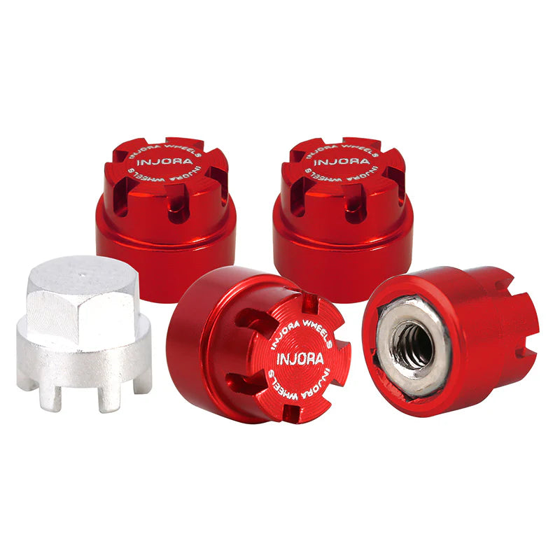 INJORA M2 Wheel Nuts CNC Aluminum Cap Locking Nuts for 1/24 SCX24 AX24 FCX24M