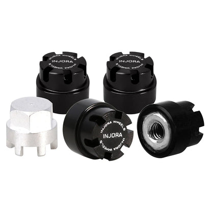 INJORA M2 Wheel Nuts CNC Aluminum Cap Locking Nuts for 1/24 SCX24 AX24 FCX24M