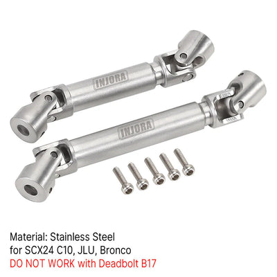 INJORA Steel Front Rear Center Drive Shafts For SCX24 C10 JLU Bronco Base Camp 4Runner