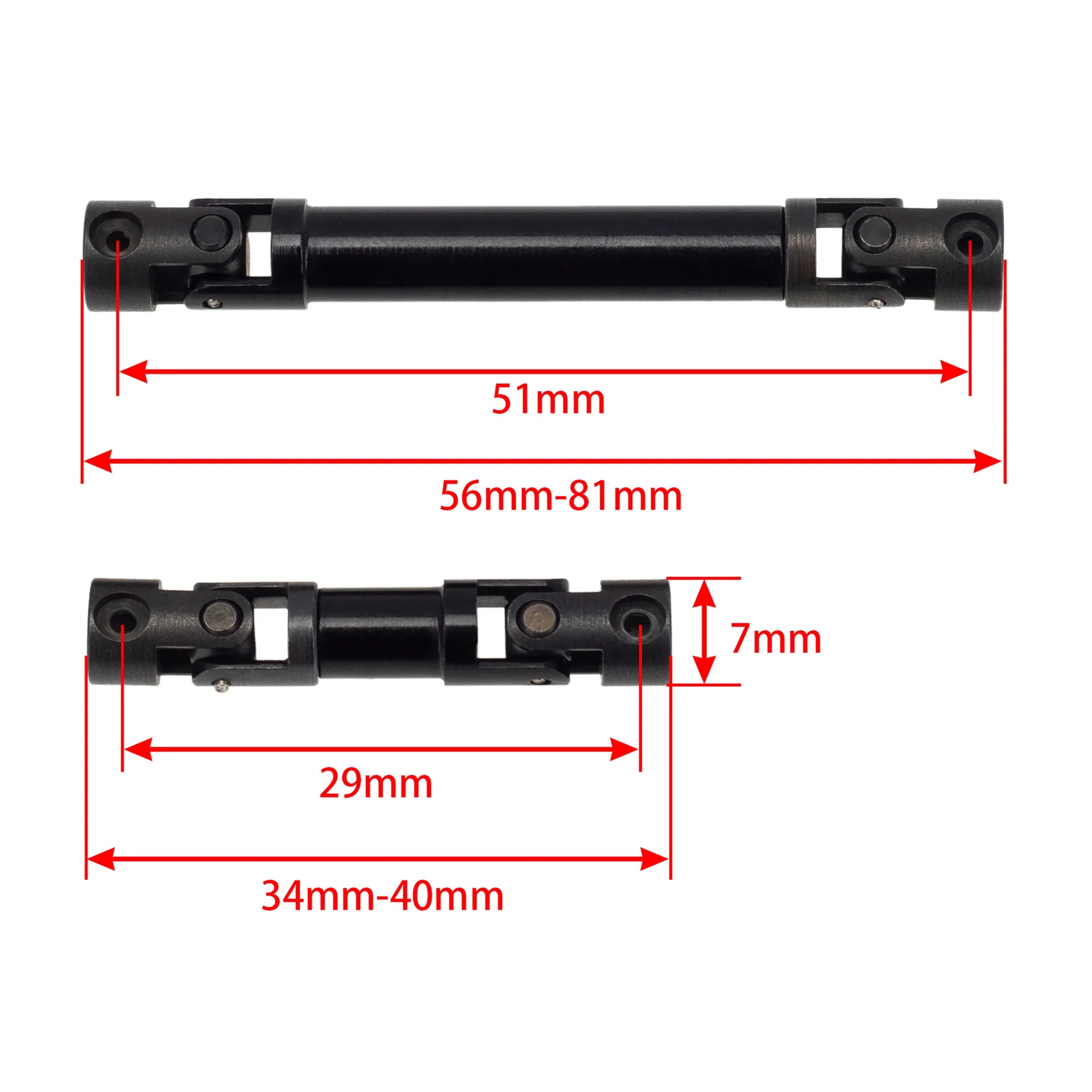 MEUS Racing Metal Front & Rear Drive Shaft for Axial 1/24 SCX24 90081 Deadbolt B-17