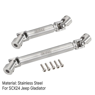 INJORA Steel Front Rear Center Drive Shafts For Axial SCX24 Gladiator Power Wagon