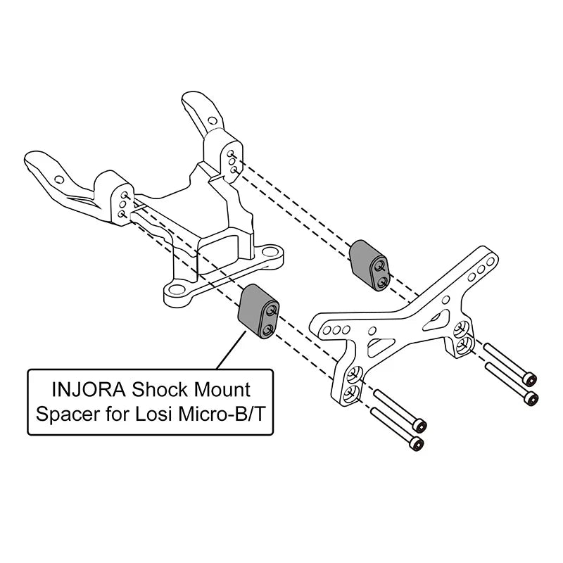 INJORA Aluminum Spacers For Losi Micro-B Micro-T Front Shocks